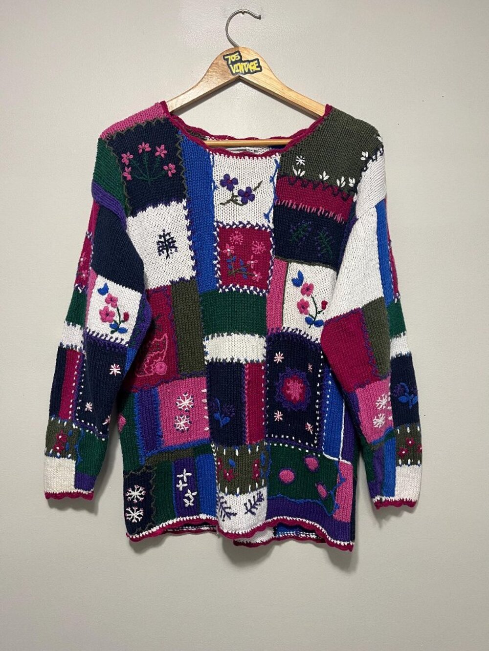 Vintage Flower Knit Sweater